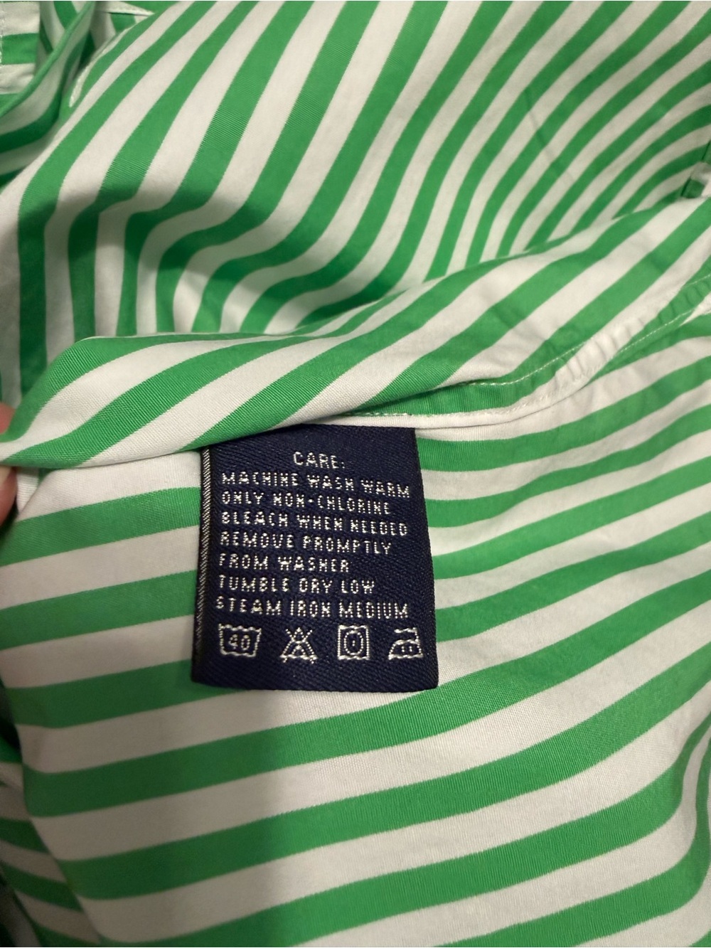 Ralph Lauren Sport Green, White & Pink Striped Collared Shirt - Picture 4 of 4
